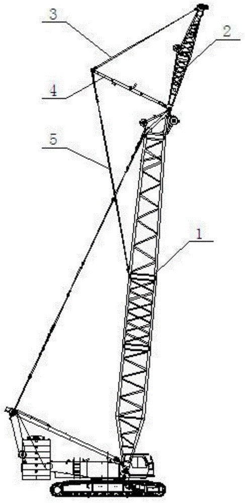 Crawler crane boom structure and crawler crane