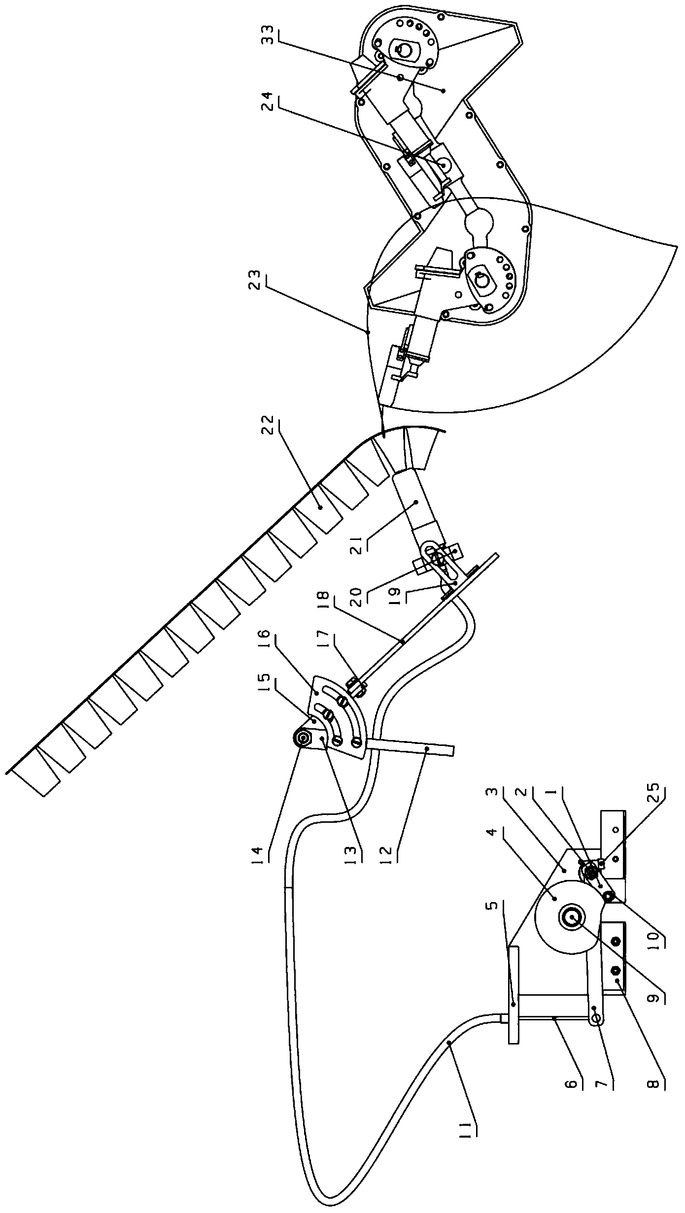 Ejection and seedling fetching device of vegetable pot seedling transplanting machine