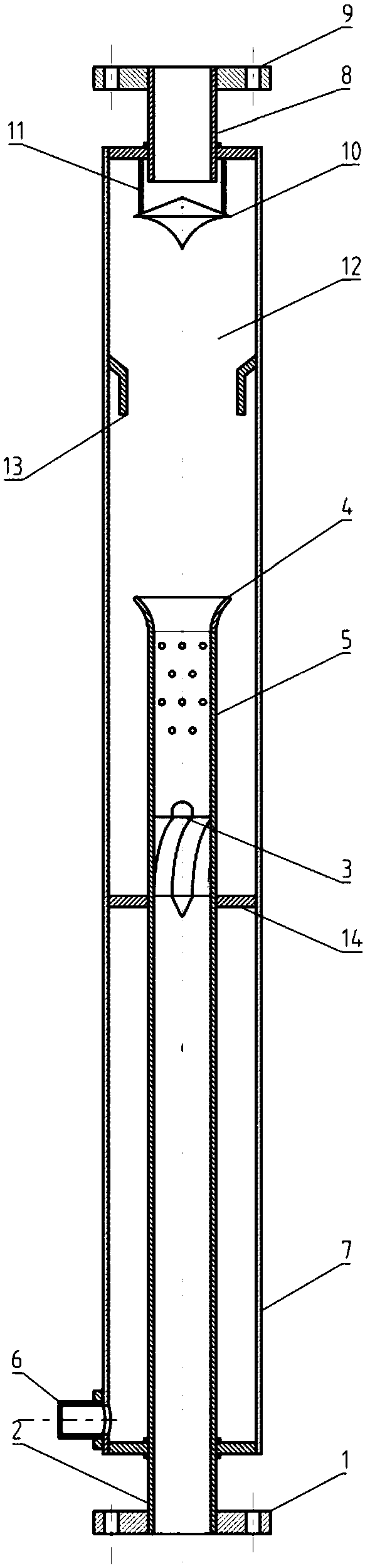 Multifunctional wide-flow high-efficiency gas-liquid separation device combining gravity and centrifugal technology