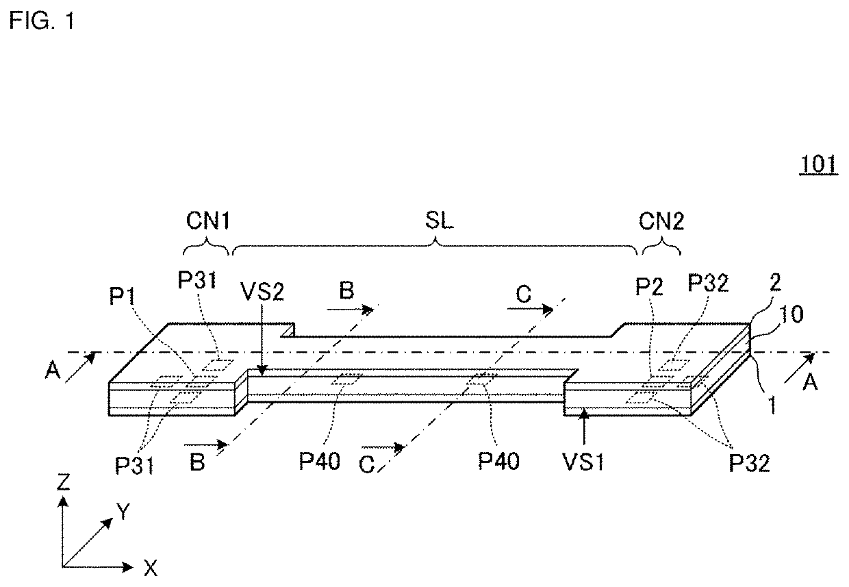 Transmission line substrate and electronic device