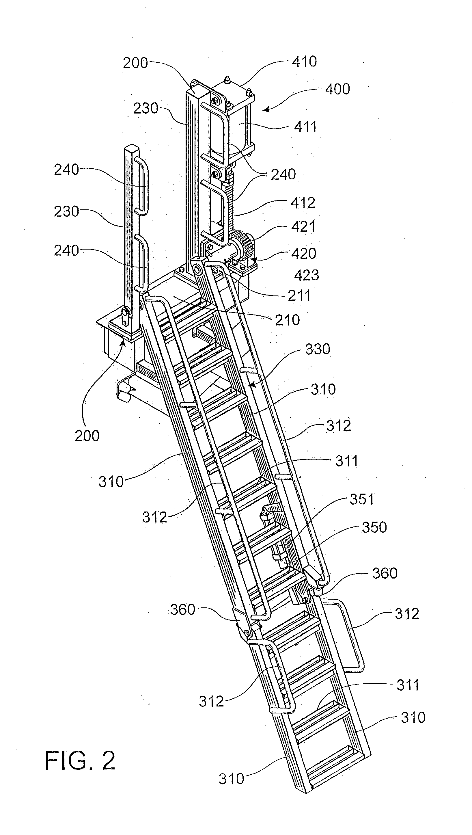 Ladder assembly for equipment