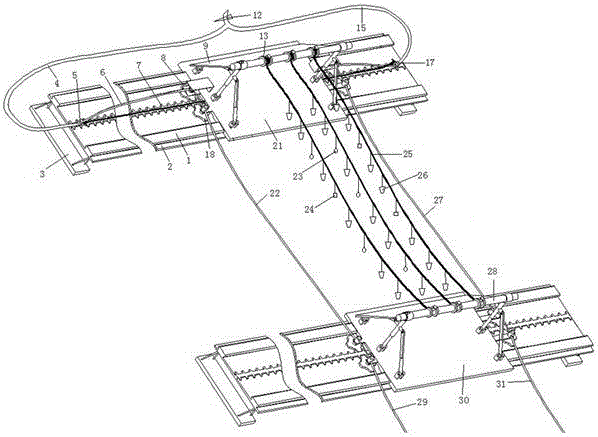 Hydraulic power type reservoir dam body surface deformation continuous monitoring device