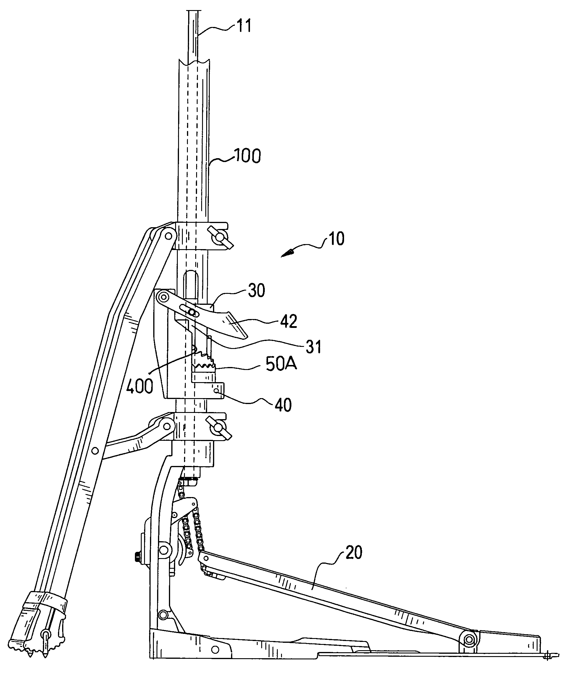 Recovery force adjustment device for a paddle of a cymbal stand