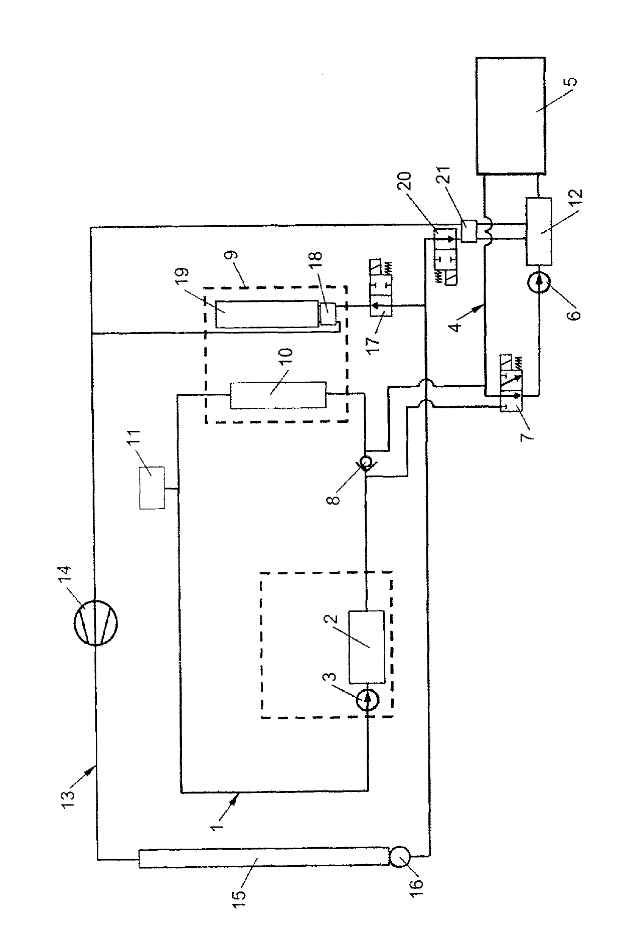 Heating/cooling system for a vehicle battery and operation method for the same