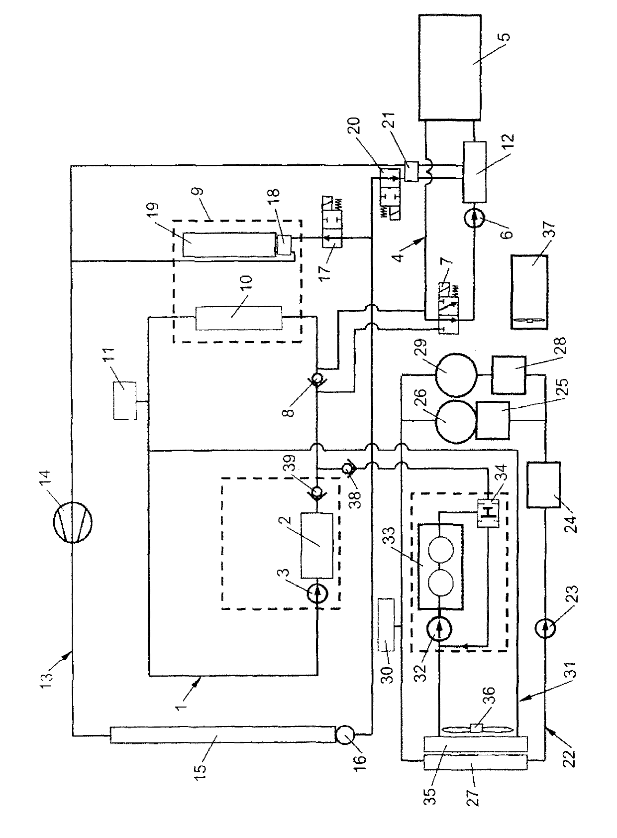 Heating/cooling system for a vehicle battery and operation method for the same
