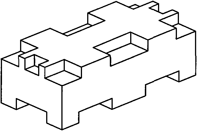 Building block formed wall body structure