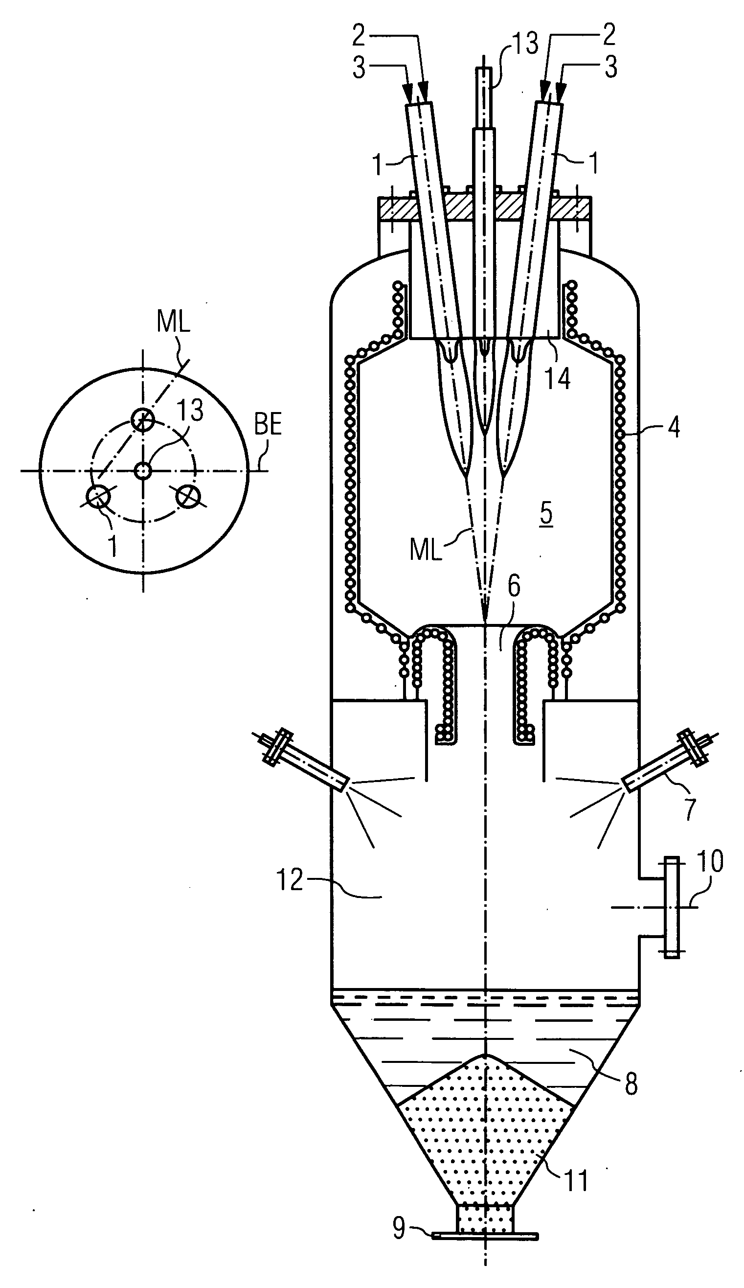 Entrained flow reactor for gasifying solid and liquid energy sources