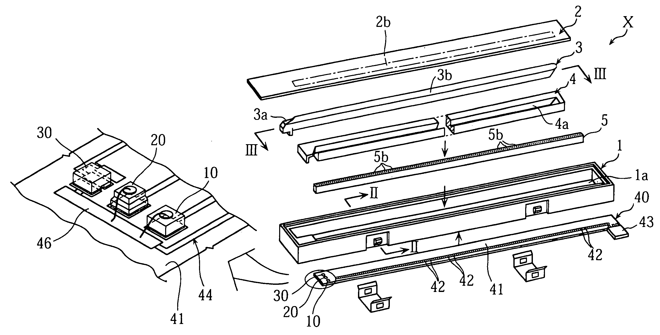 Led chip mounting structure and image reader having same