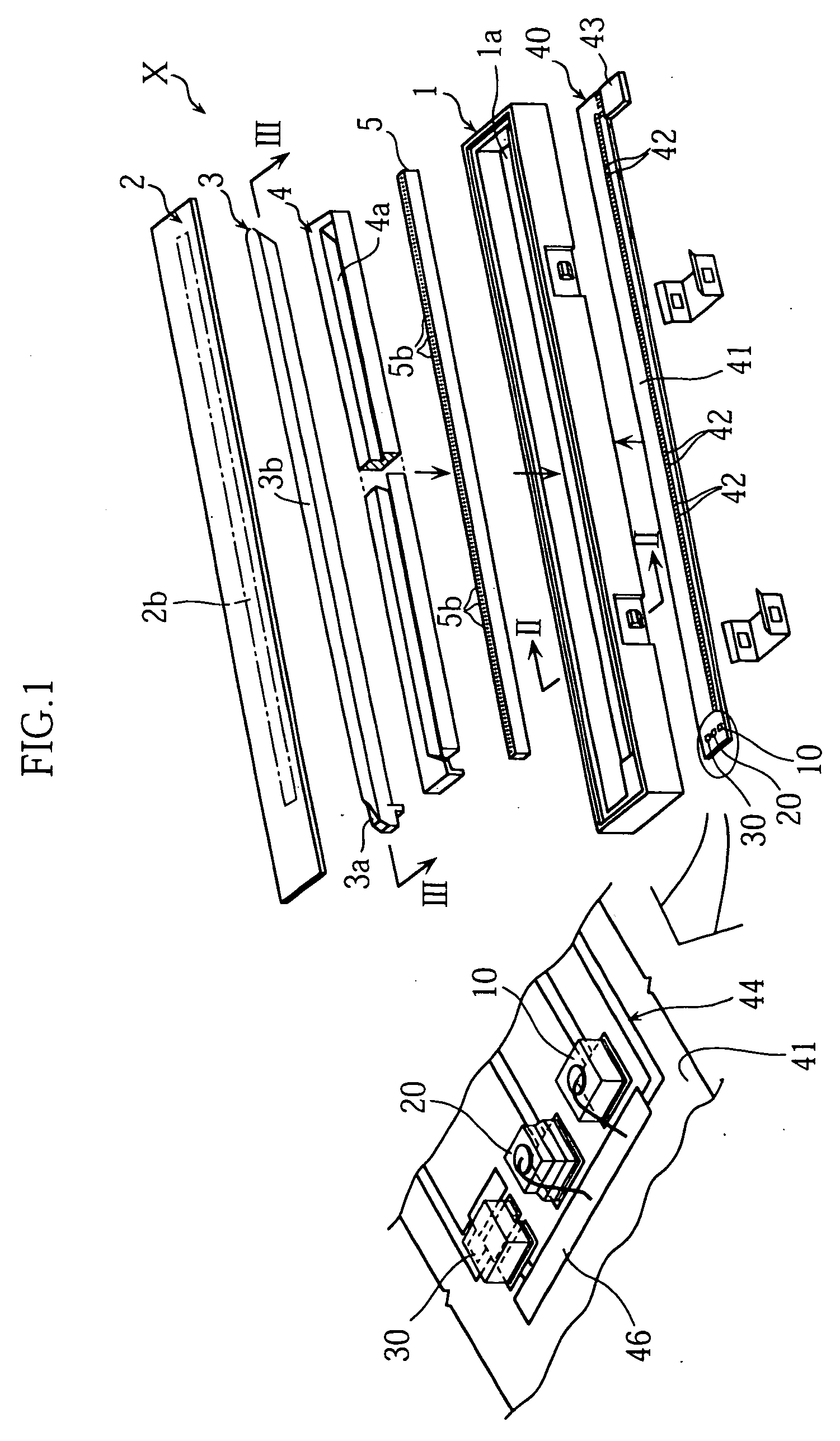 Led chip mounting structure and image reader having same