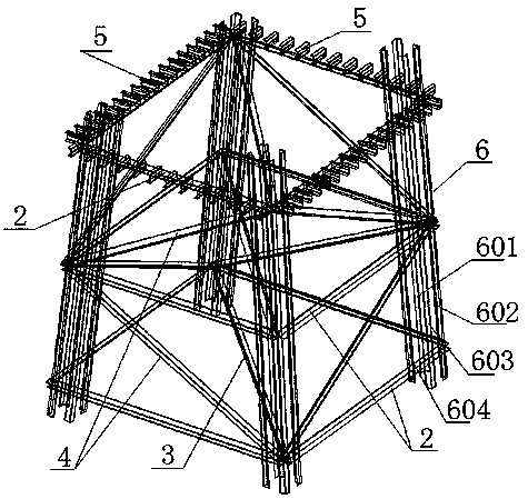 Camellia nitidissima type structure main tower construction method