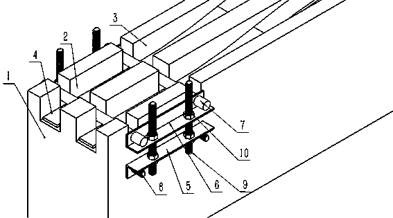 Method for reinforcing concrete structure with prestressed FRP batten embedded at end
