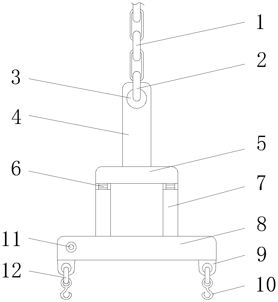 High-balance sling support for crane