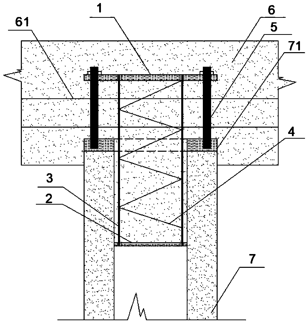 Connecting structure of precast pile and bearing platform and construction method