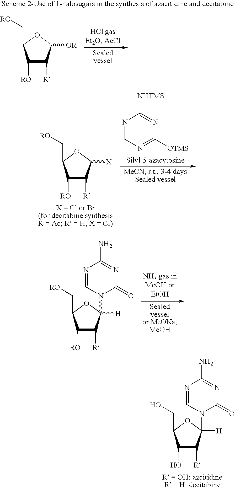 Process for making 5-azacytosine nucleosides and their derivatives