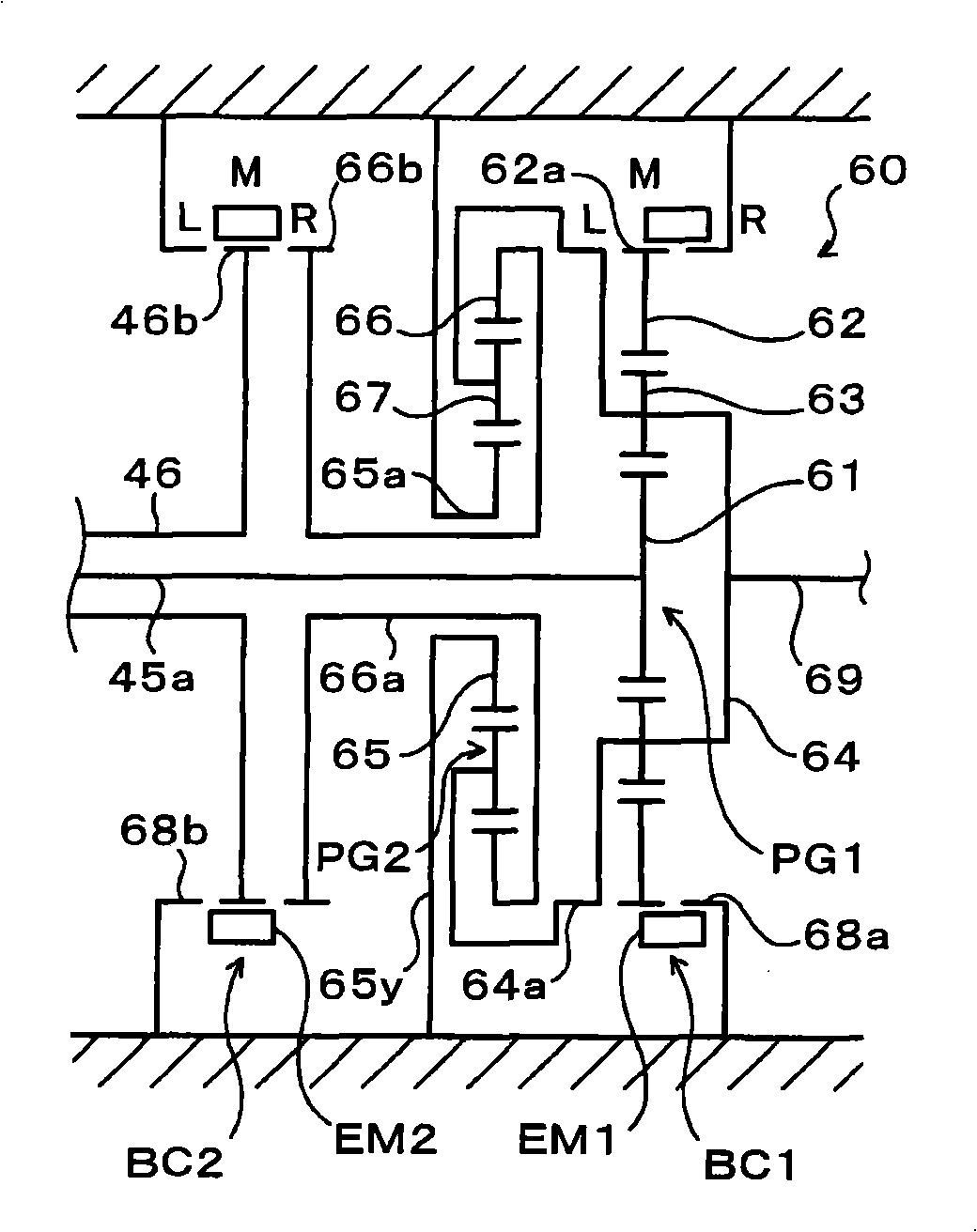 Power output apparatus and hybrid vehicle with power output apparatus