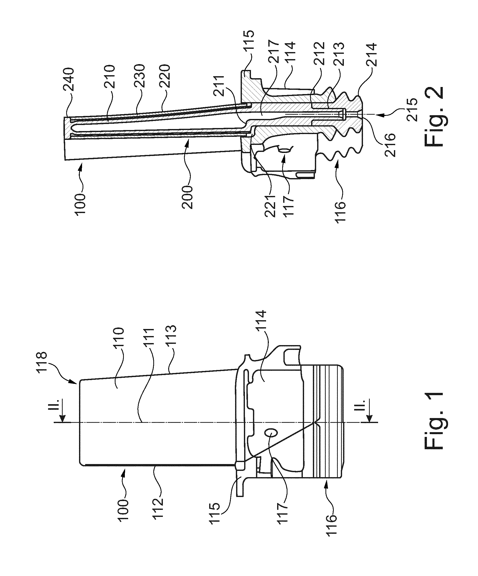 Rotor blade or guide vane assembly