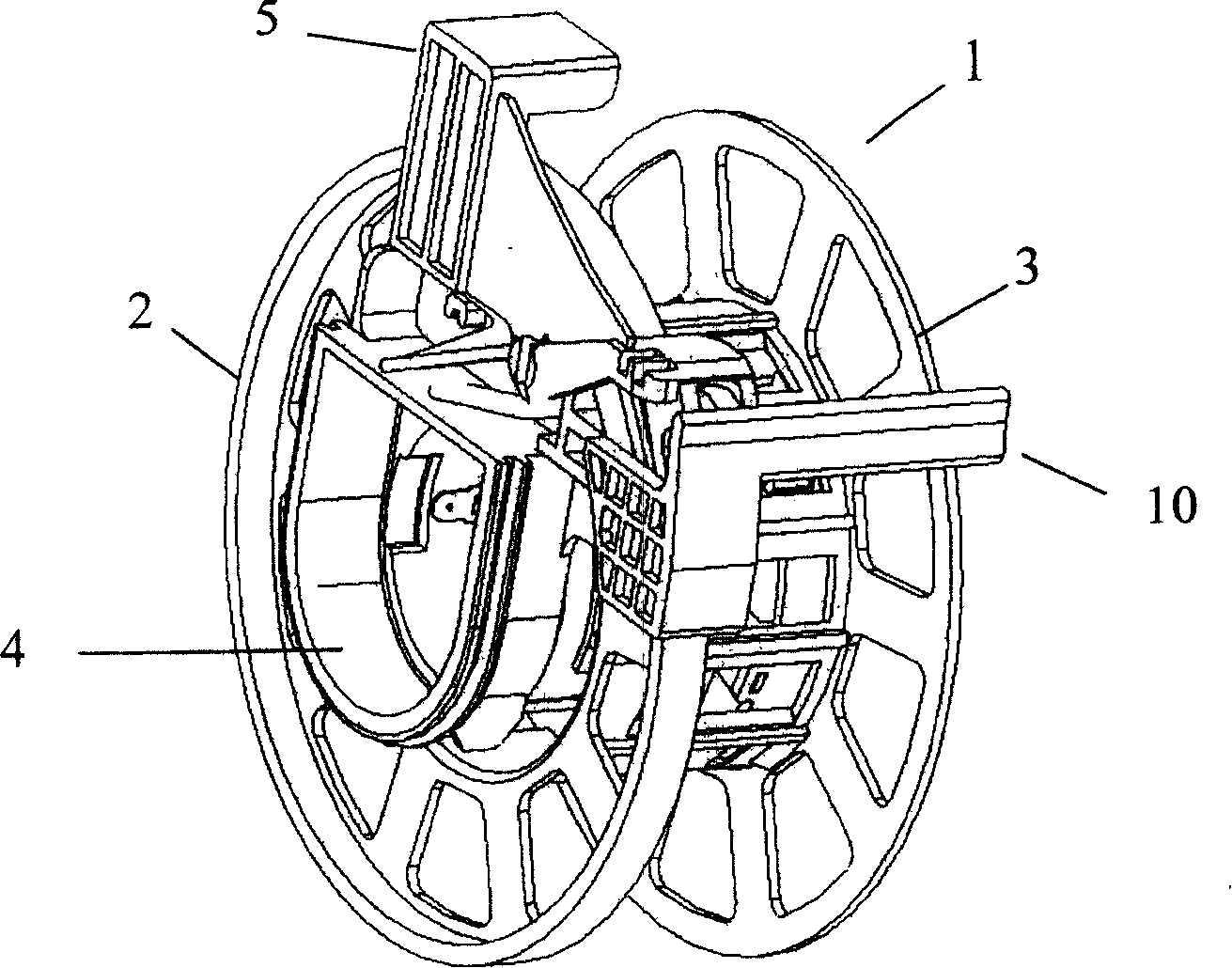 Braking structure of coil winder of suction sweeper