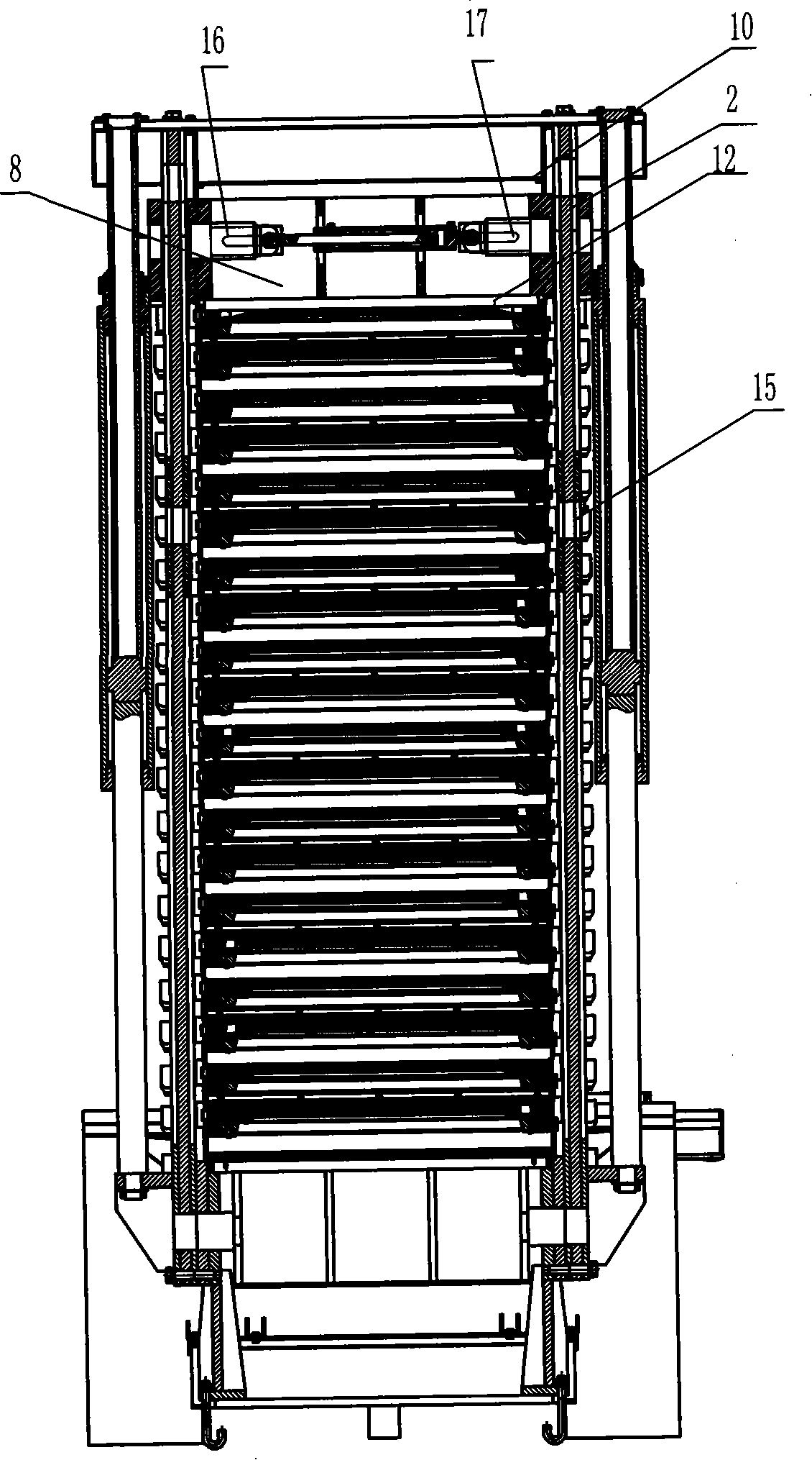 Vertical type blotter press