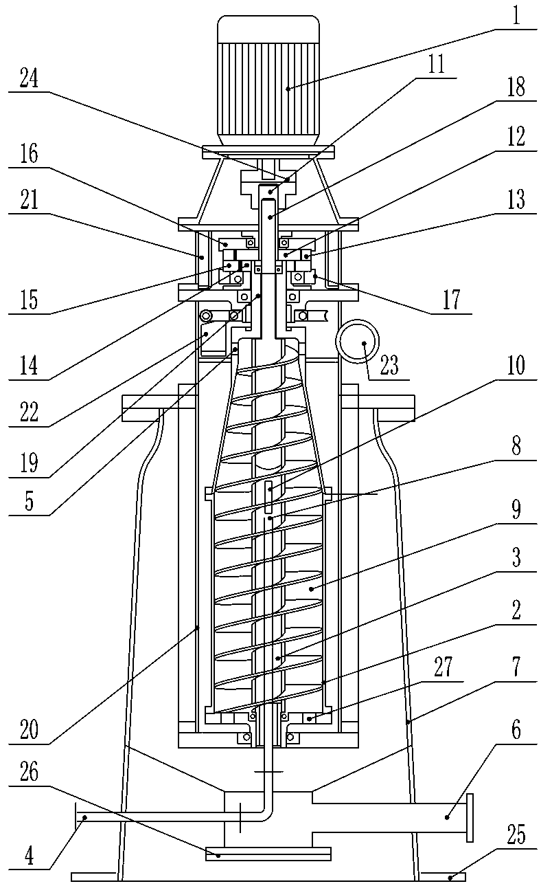 Vertical continuous discharge sedimentation centrifuge