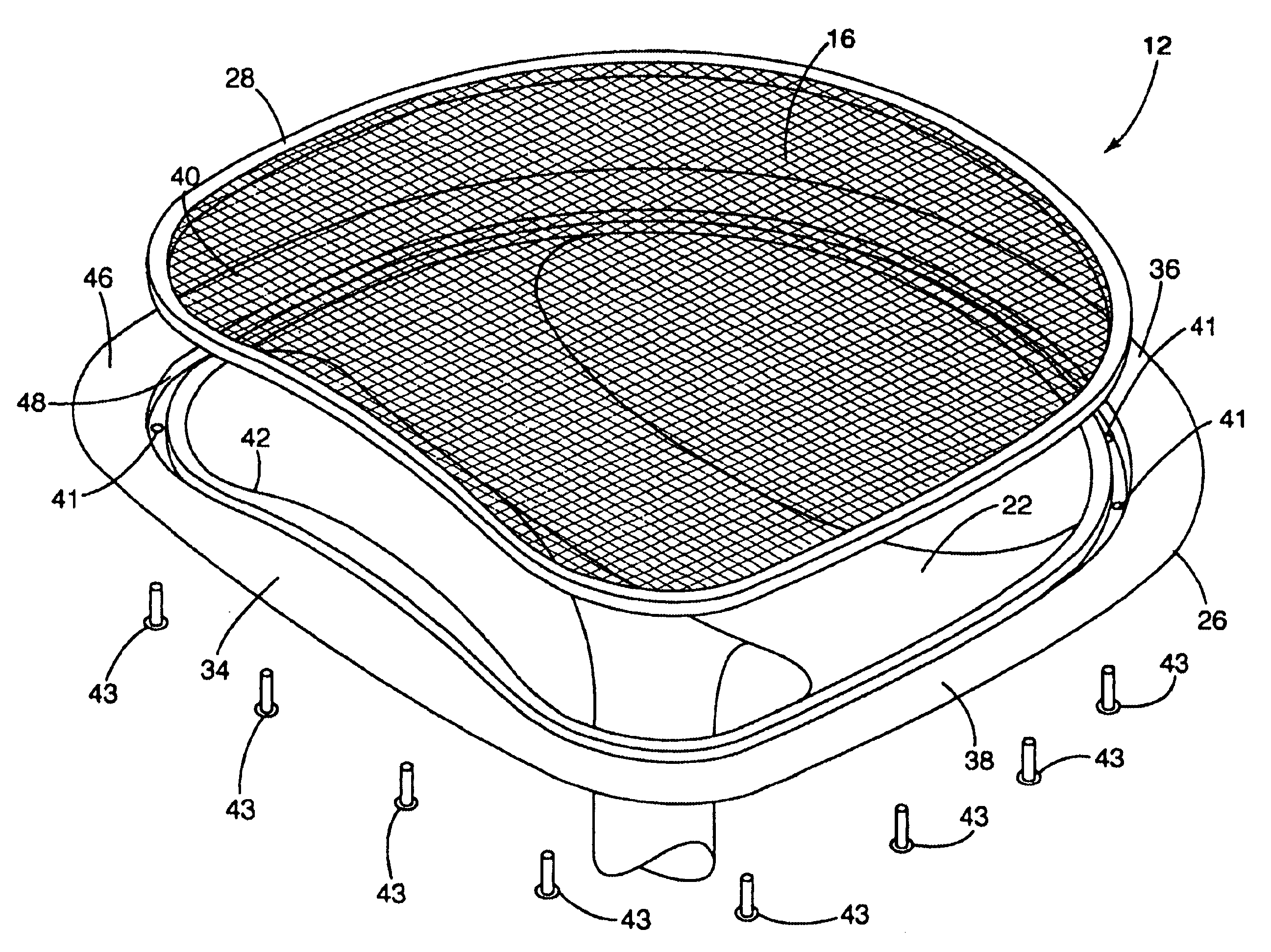Carrier and attachment method for load-bearing fabric