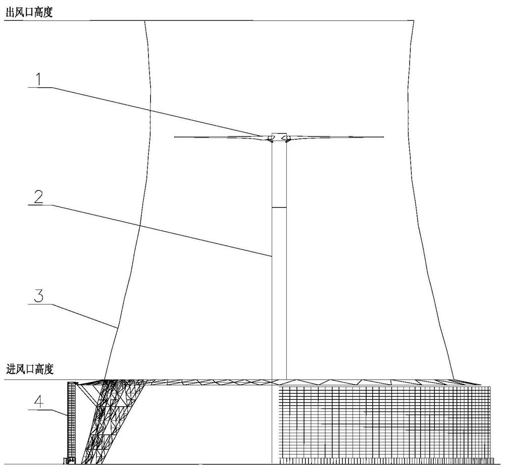 Winter anti-freezing and wind energy recovery system for indirect air cooling power station