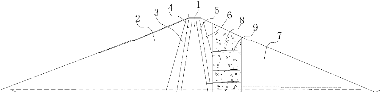 Soil-core-wall rock-fill dam and construction method thereof