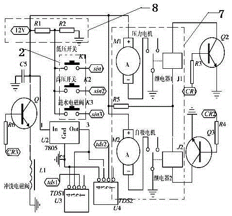 Portable reverse osmosis water purification system based on single chip microcomputer