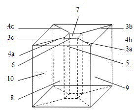 Tetragonal prismatic light wave band hidden device constructed by utilizing anisotropic medium