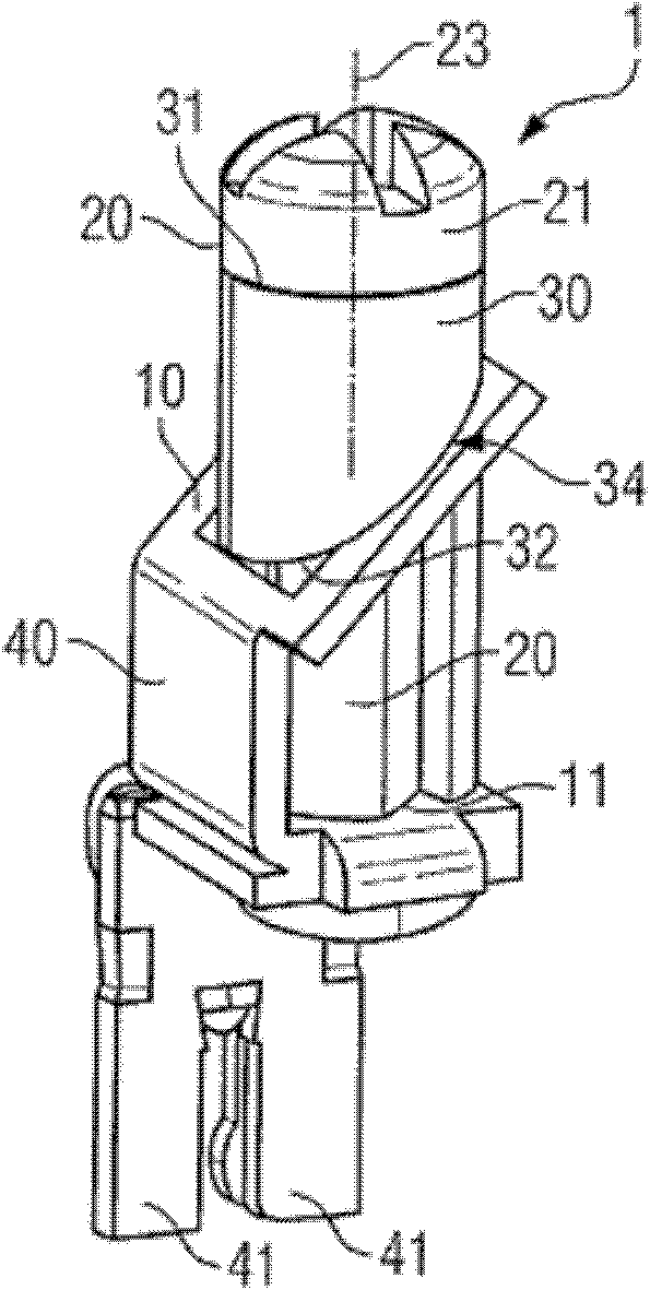 Connecting and clamping device for conductive body, particularly conductive body with wire nose