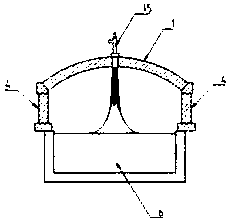 Glass fiber tank furnace structure and glass smelting method