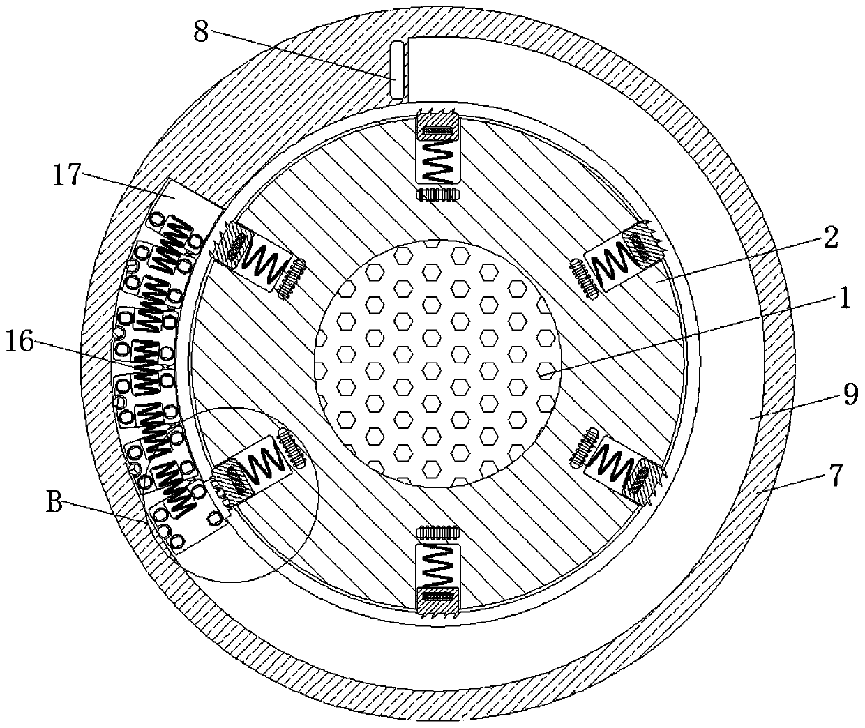 Centrifugal force change-based device for preventing stirring device from stalling