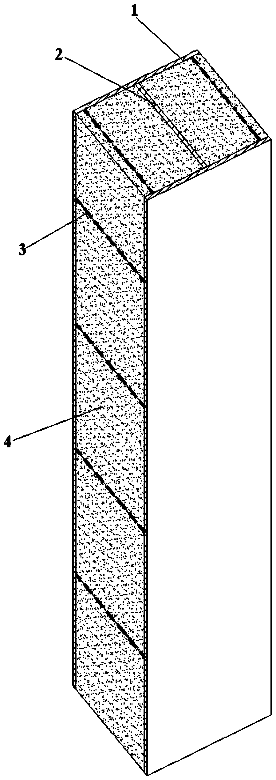 Thin-wall steel combined column partially filled with ultra-high toughness cement-based composite material