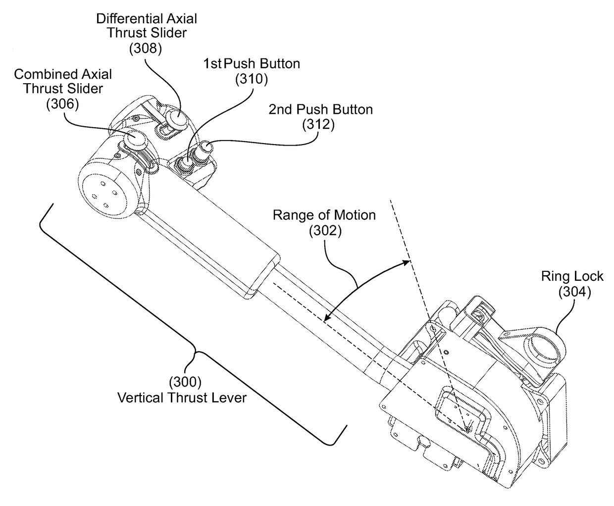 Vertical thrust lever