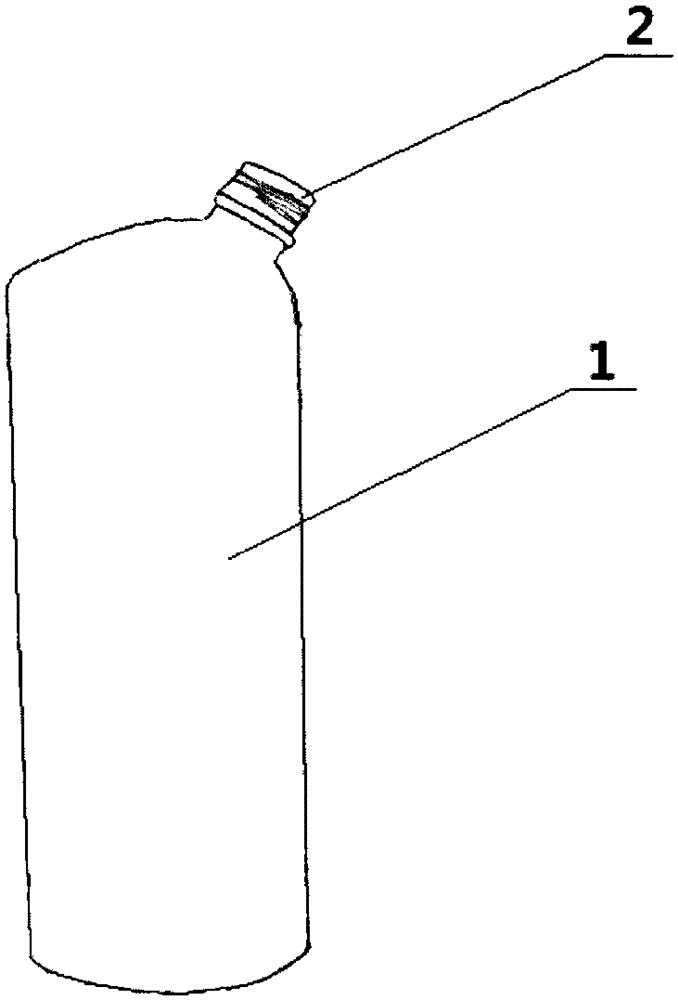 Bottle with inclined opening