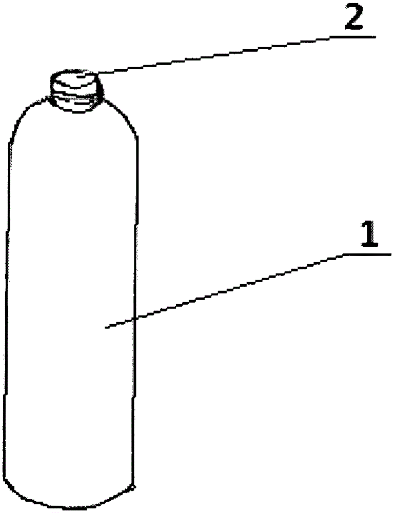 Bottle with inclined opening