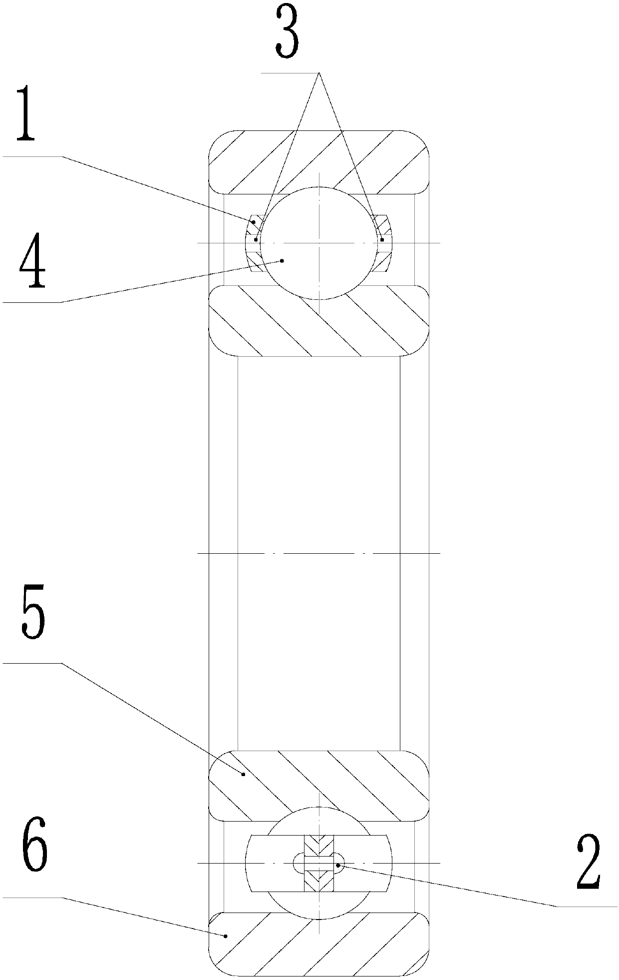 Deep groove ball bearing with wave-shaped retainers with oil holes and machining method