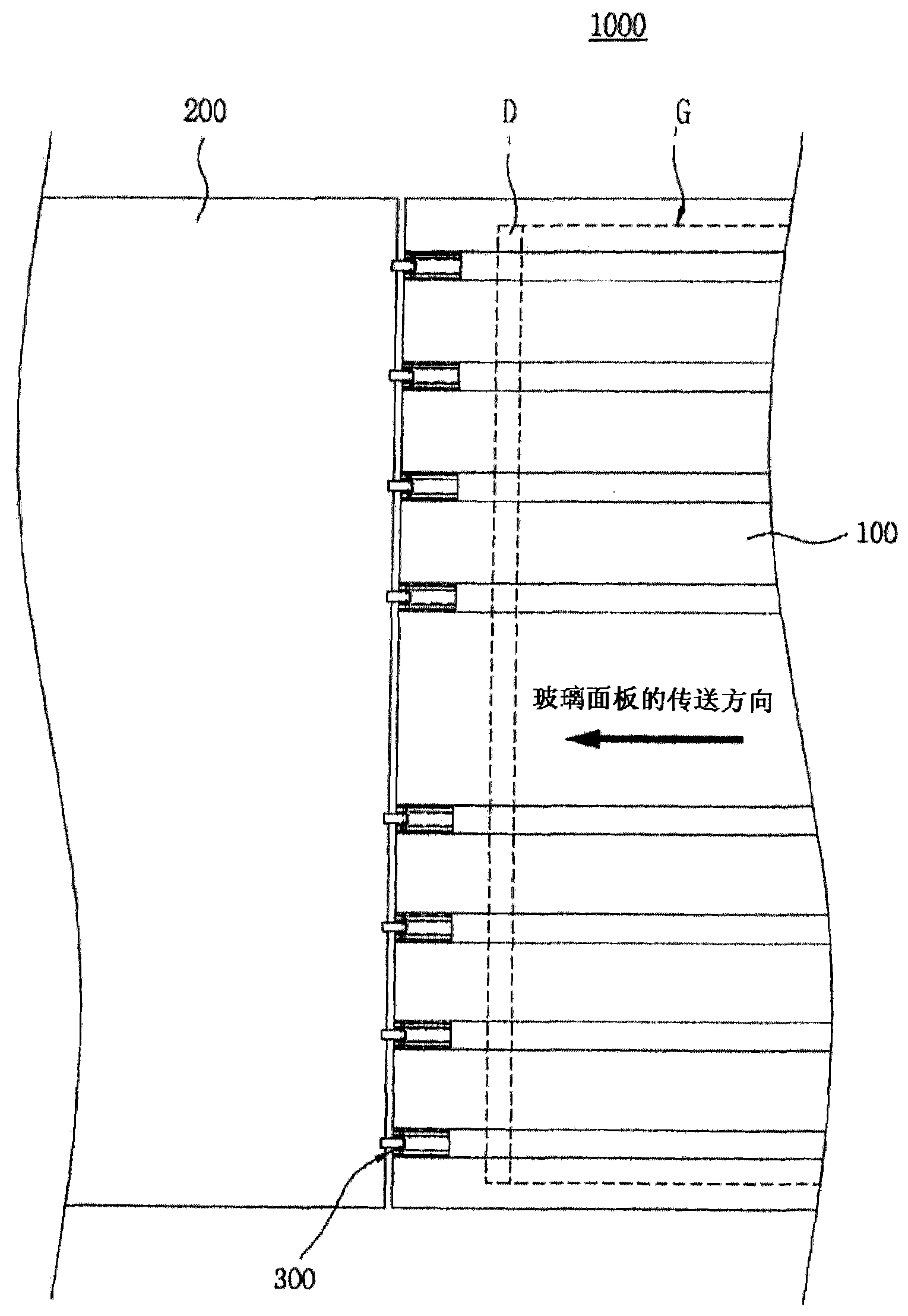 Apparatus for preventing dummy of glass panel from falling down