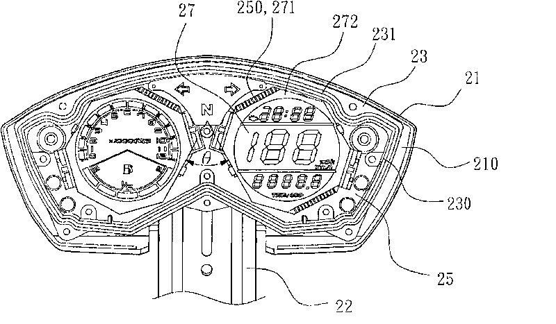 Vehicle instrument combined structure with display panel