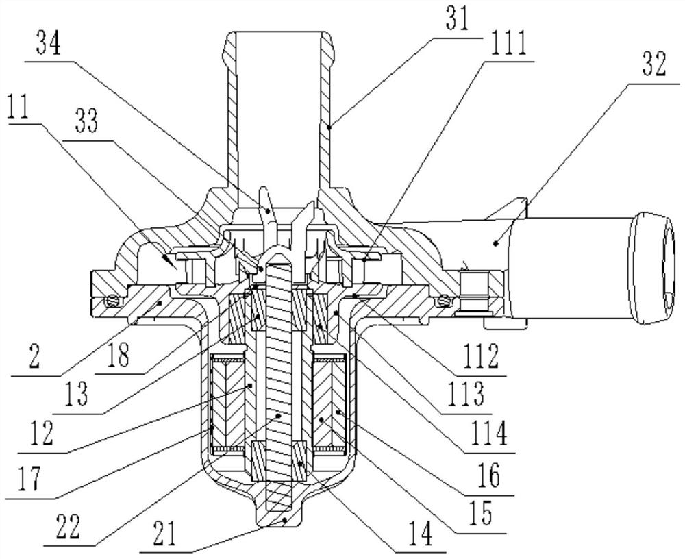 Rotor assembly of high-power brushless electronic water pump and mounting structure of rotor assembly