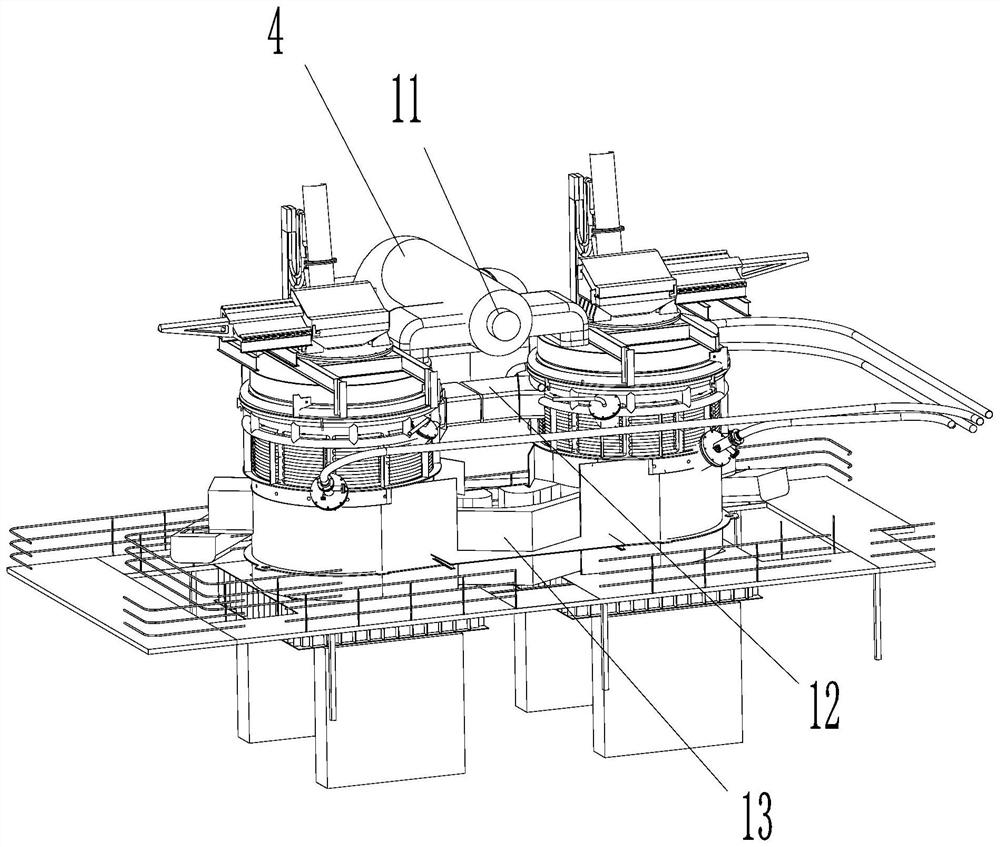 Method for modifying molten steel slag by using double-molten-pool furnace