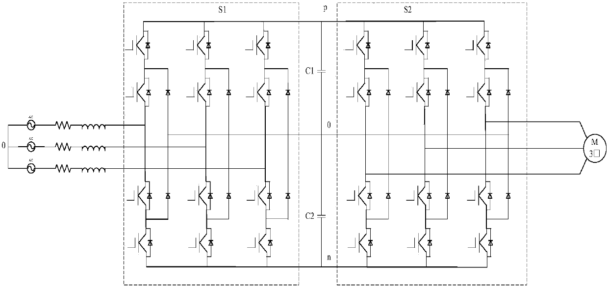 Ship electric propulsion system and control method with harmonic suppression and regenerative braking functions