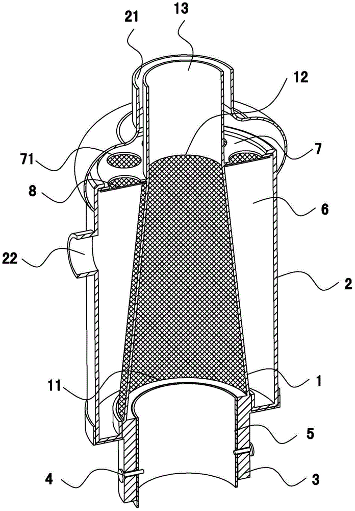 Engine exhaust gas filtering device