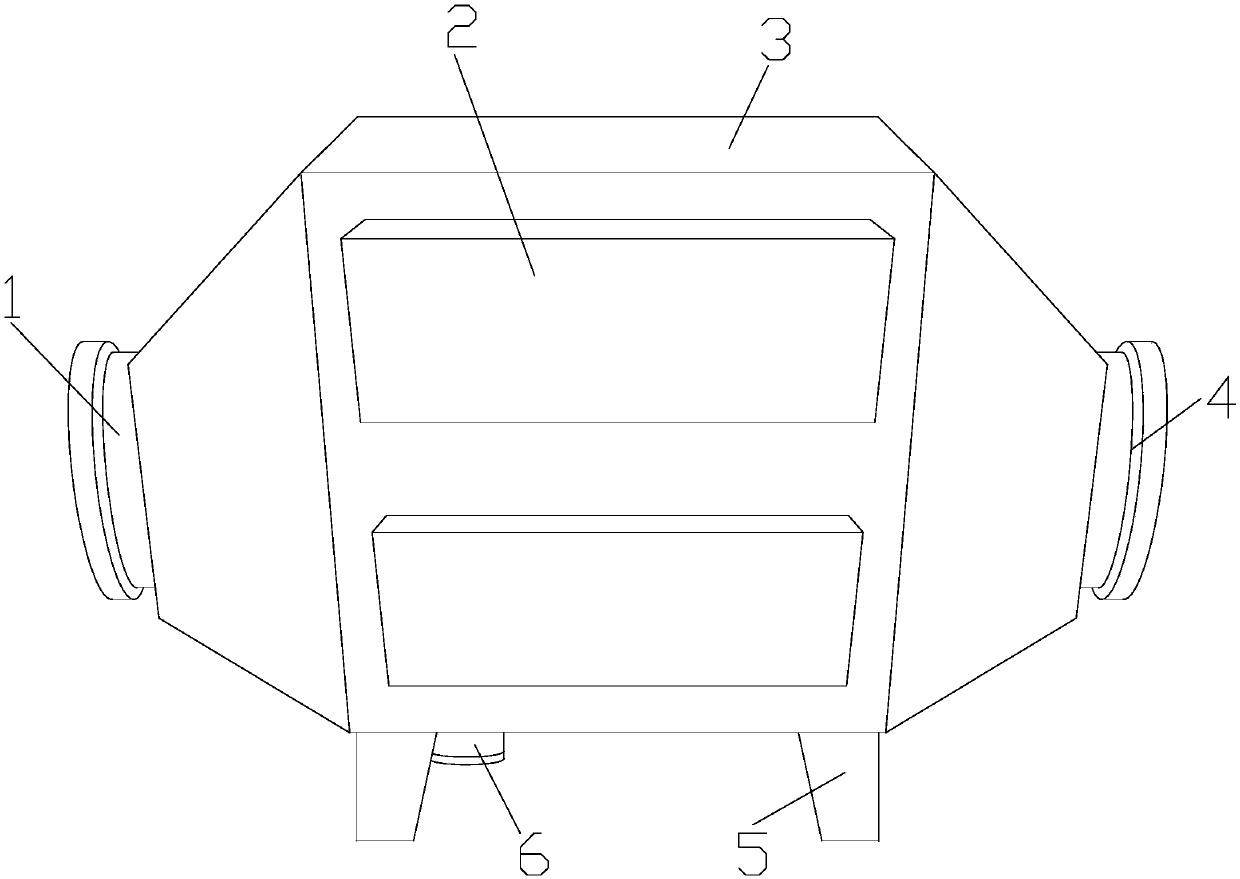 Automatic exhaust gas removing device for attracting paint particles through static electricity to prevent clogging