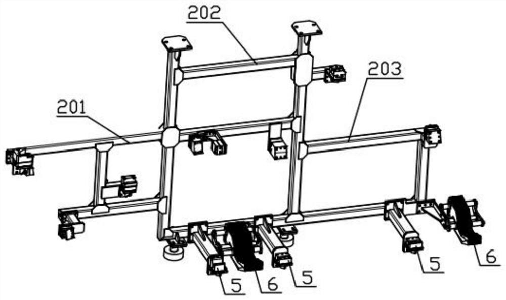 Conveying and grabbing device and method for split type side walls