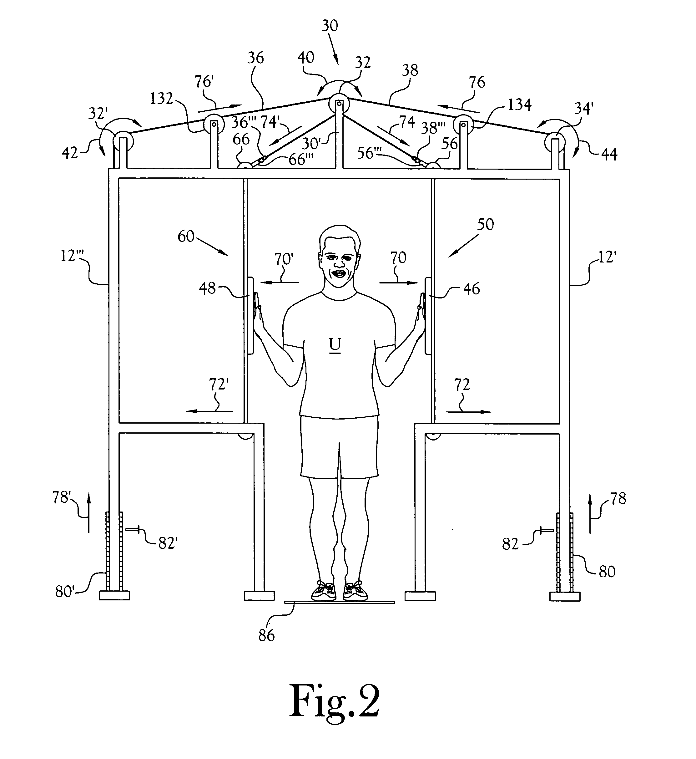 Upper back exercise machine and method of use