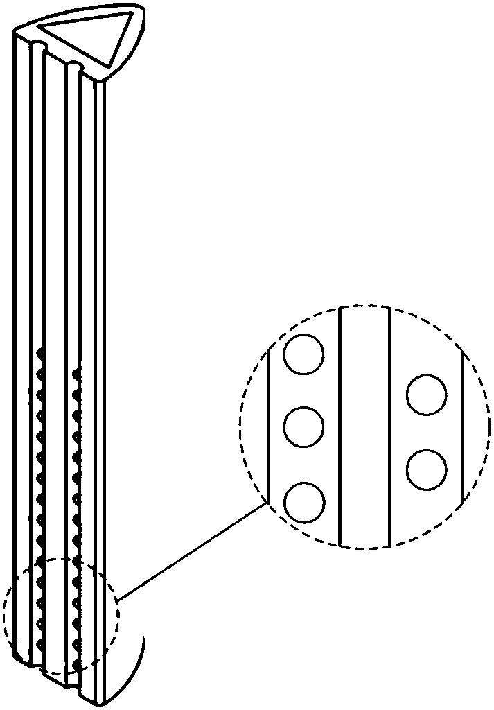 Large-thickness electrolytic cutting rectangular section special-shaped tube electrode and machining method thereof