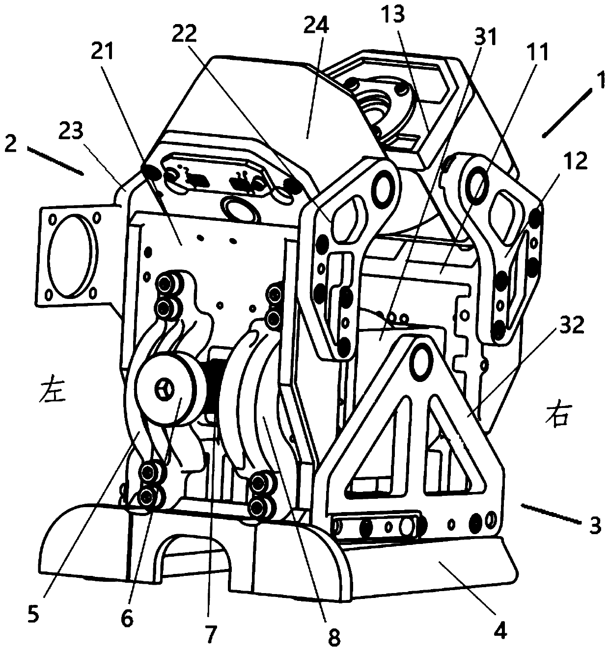 A clamping device for a rolling support assembly that is easy to assemble and disassemble