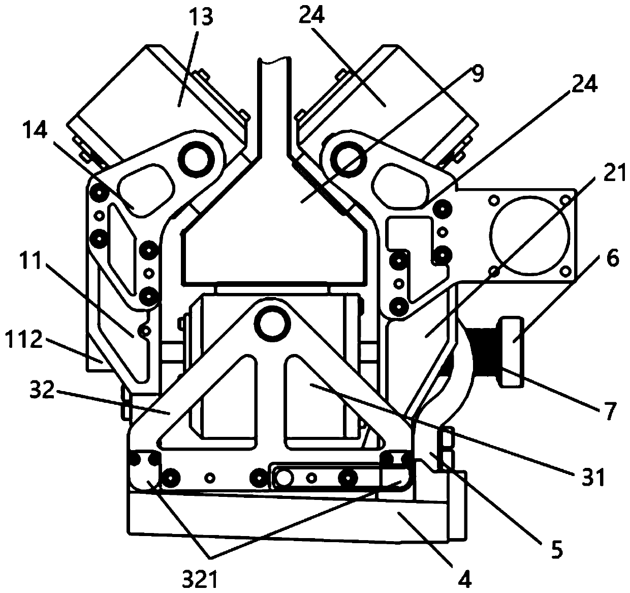 A clamping device for a rolling support assembly that is easy to assemble and disassemble