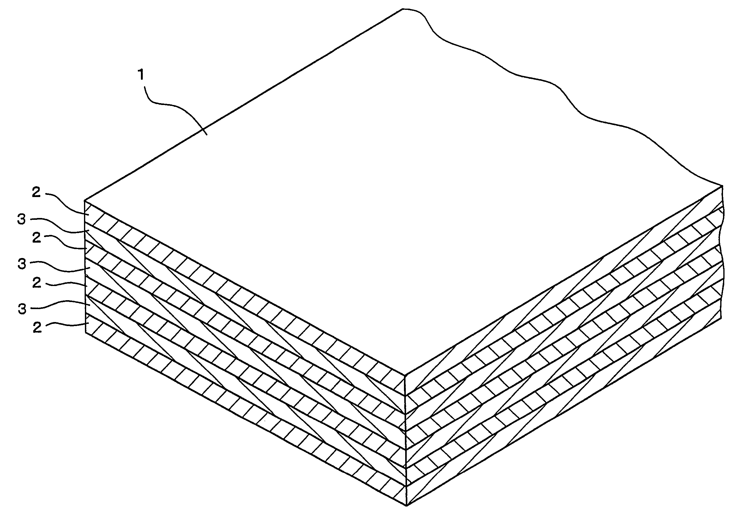 Laminated composite wooden material and method of manufacturing material