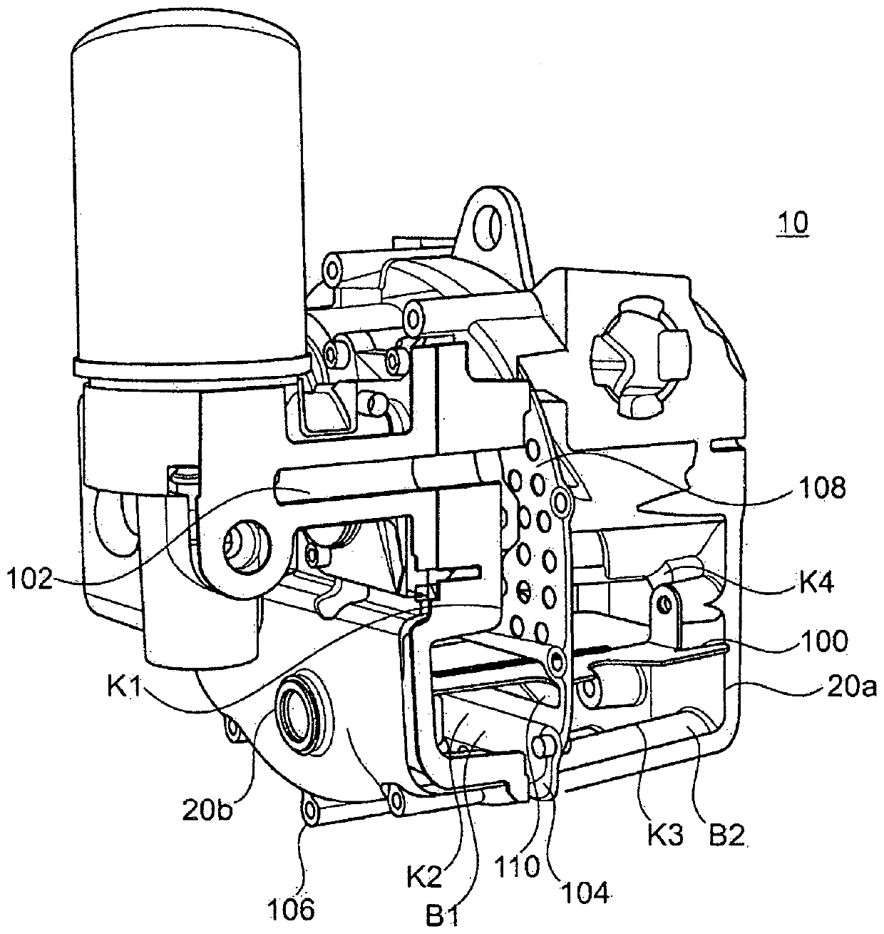 Screw-type compressor for a utility vehicle